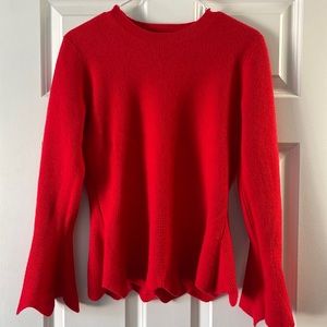 Ted Baker Bright Red Peplum Knitted Jumper